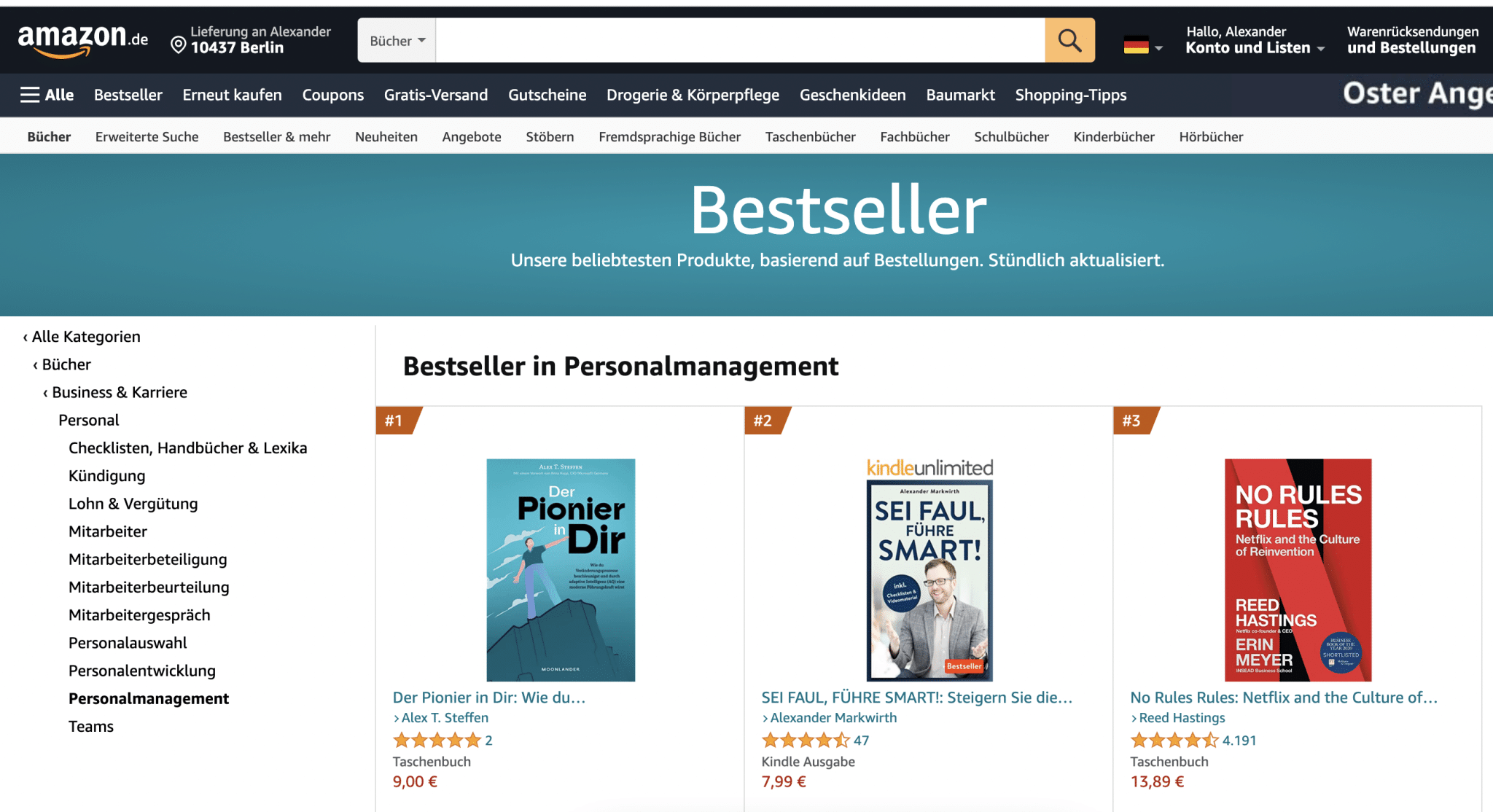 Bestseller Personalmanagement Der Pionier in Dir Website